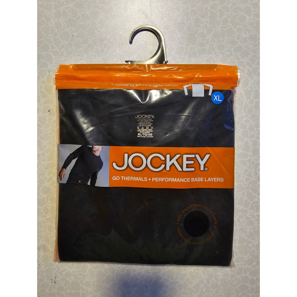 Jockey Men XL Black‎ Go Thermals Performance Base Layer Long Sleeve Crew Neck